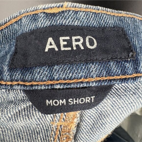 NWT Aeropostale Women's Distressed Denim Mom Shorts Size 6 Med Wash Preppy - Picture 5 of 9